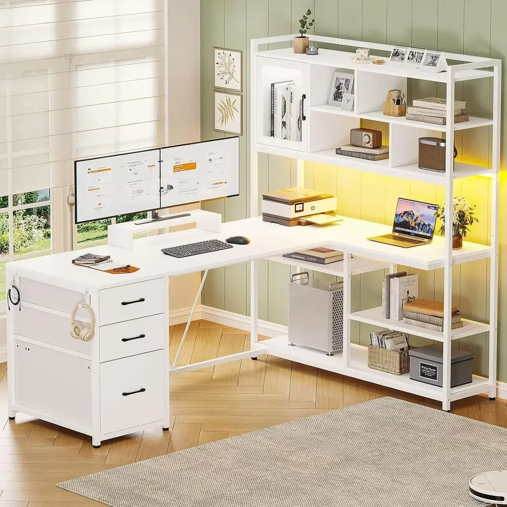 Home Office L Shaped Desk - Biurko w kształcie litery L o