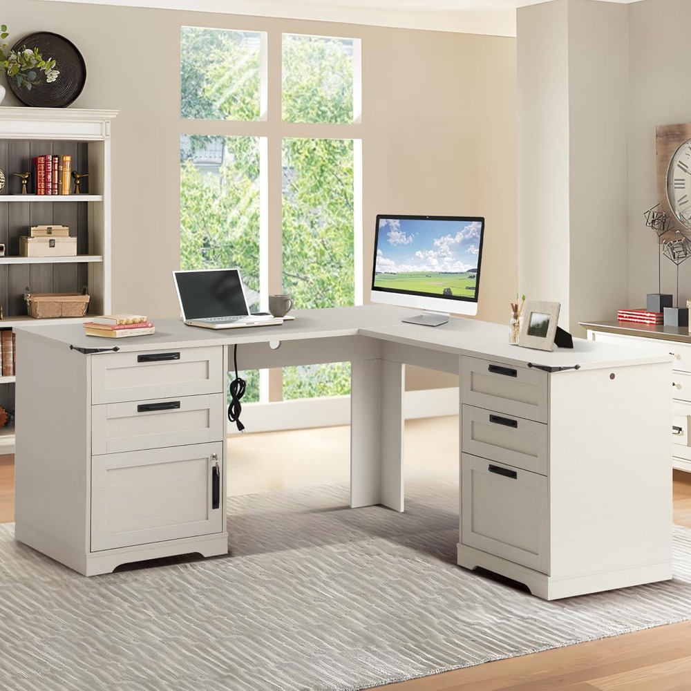 Home Office L Shaped Desk - Biurko w kształcie litery L o