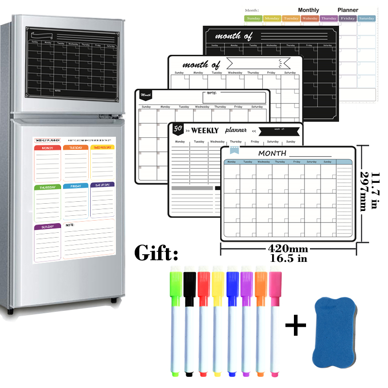 Magnetic Calendar Board - Rozmiar A3 magnetyczny miesięczny terminarz tygodniowy