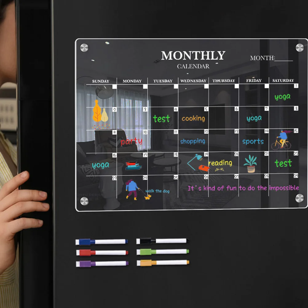 Magnetic Calendar Board - Magnetyczna tablica na lodówkę Akrylowa tablica