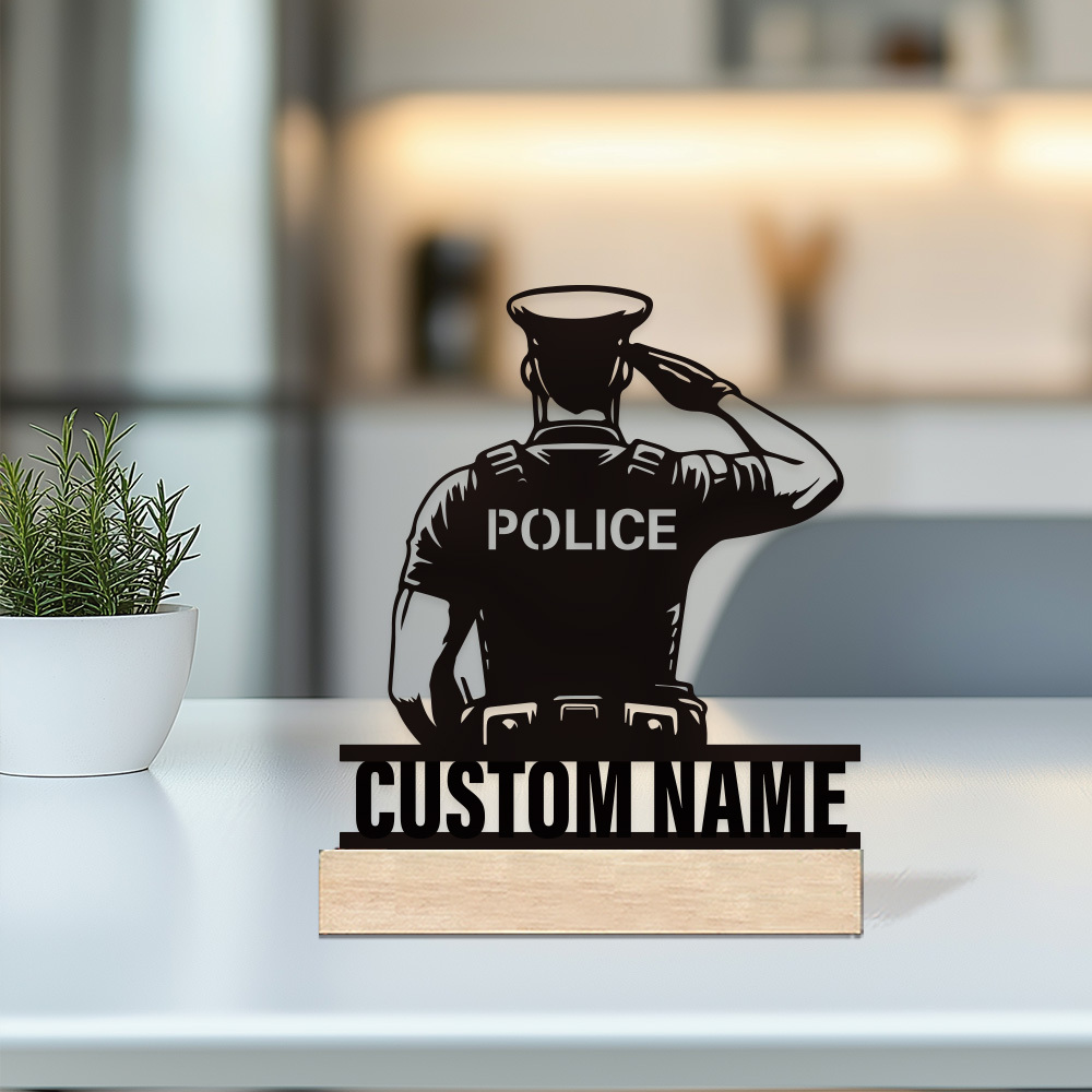Home Office Setup - Personalizowana metalowa odznaka policyjna, tabliczka z