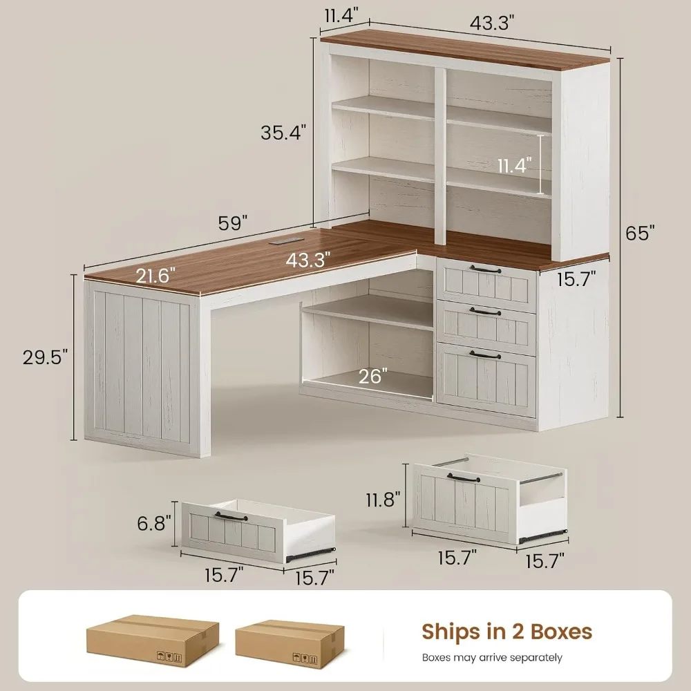 Biurko komputerowe SEDETA Farm – Home Office L Shaped Desk recenzja i cena