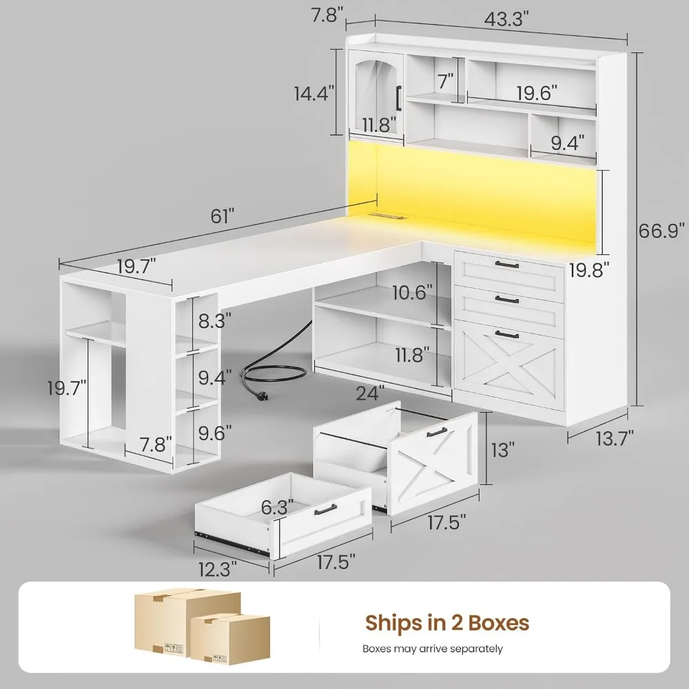 Biurko narożne SEDETA w stylu  – Home Office L Shaped Desk recenzja i cena