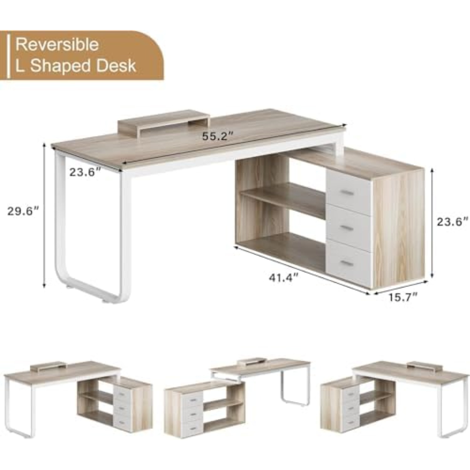 Biurko biurowe w kształcie lit – Home Office L Shaped Desk recenzja i cena