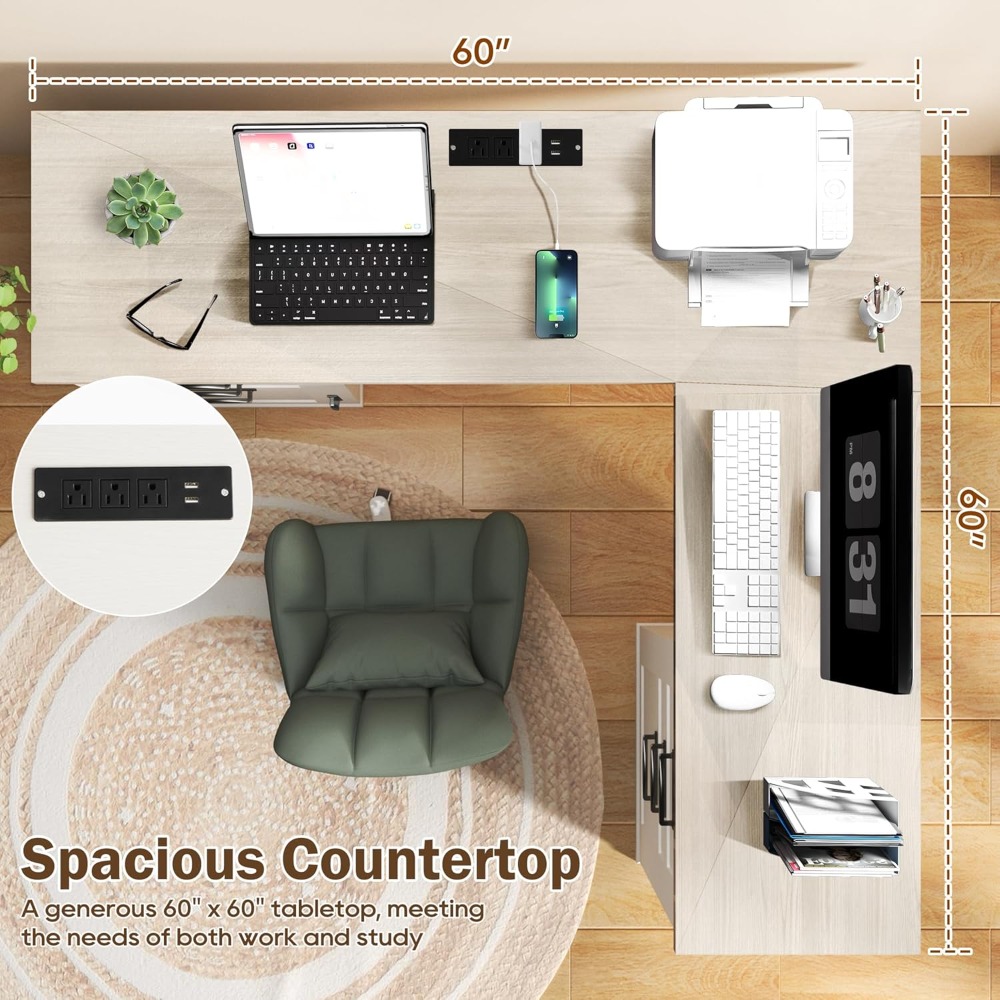 Biurko w kształcie litery L o  – Home Office L Shaped Desk recenzja i cena