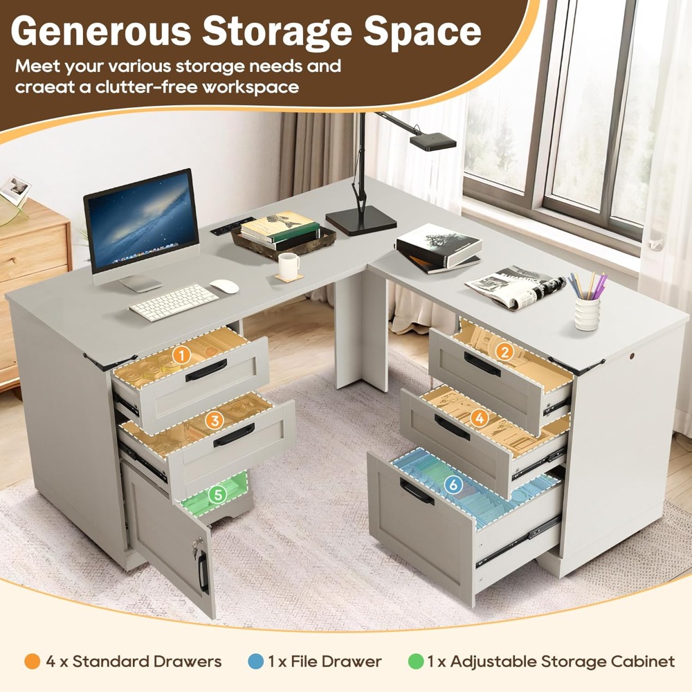Biurko w kształcie litery L o  – Home Office L Shaped Desk recenzja i cena