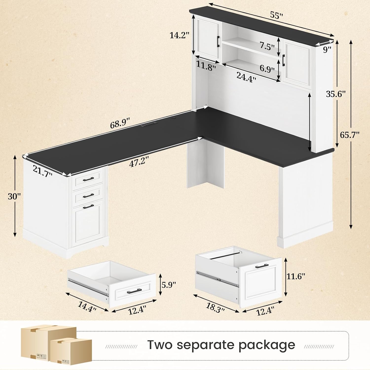 Biurko w kształcie litery L z  – Home Office L Shaped Desk recenzja i cena