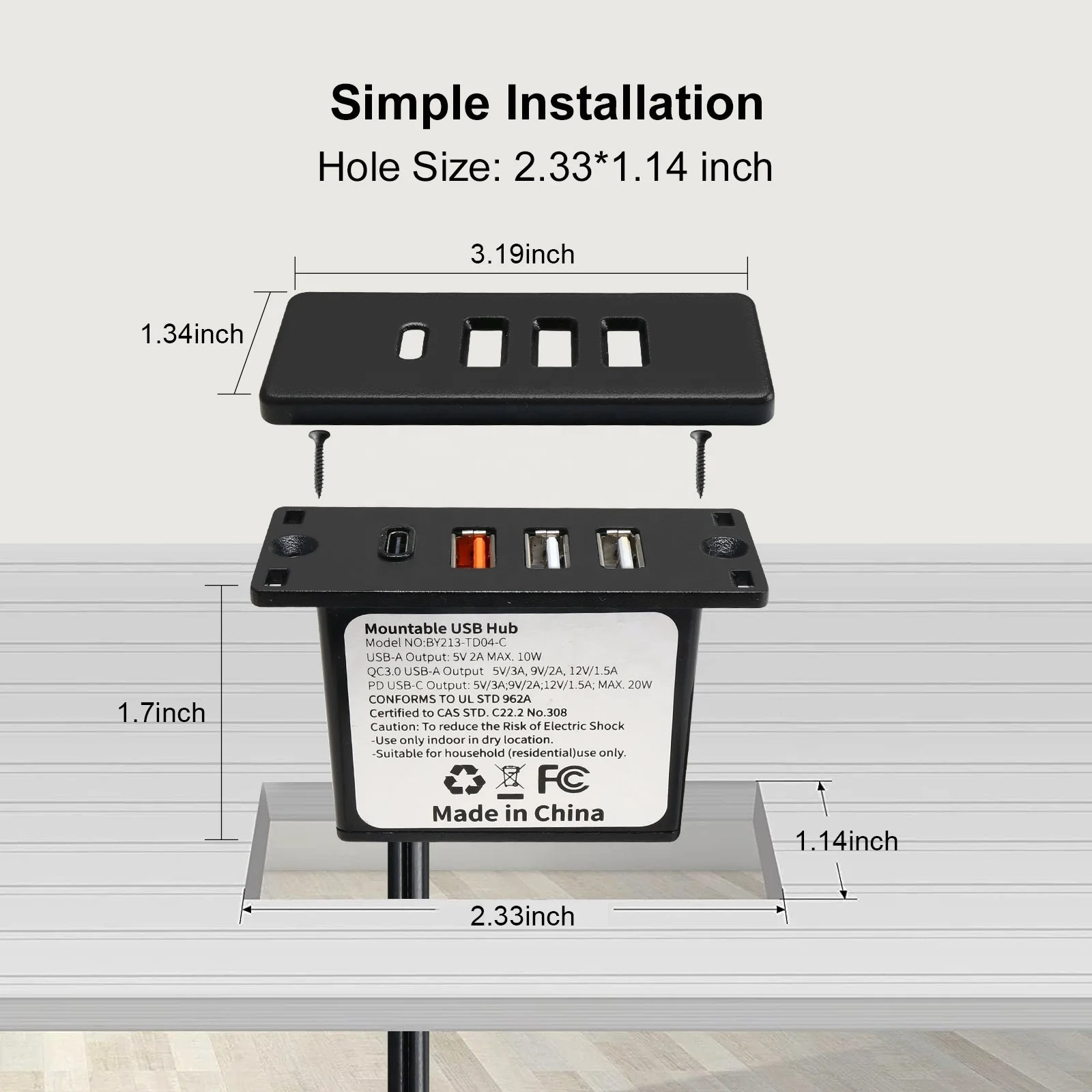 Zasilane gniazdo USB-C, wpuszc – Power Strip Desk recenzja i cena