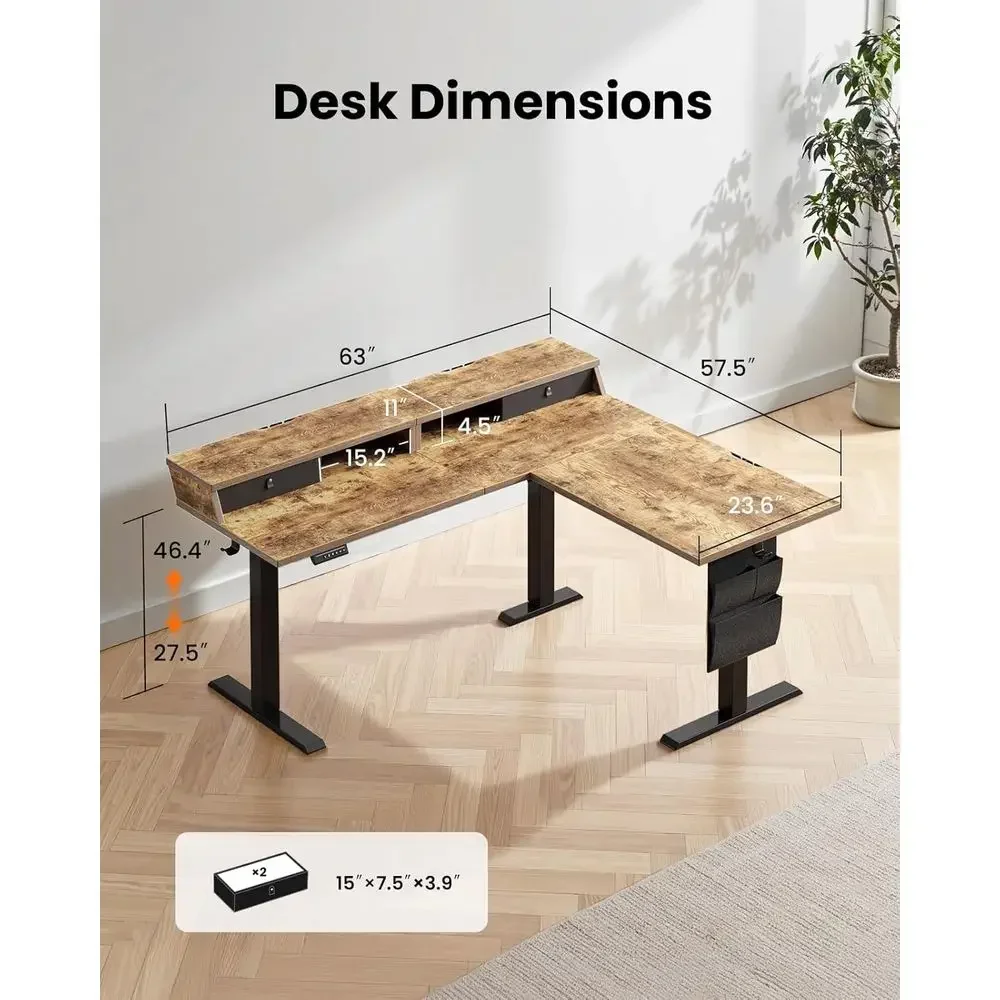 Elektryczne biurko stojące w k – Home Office L Shaped Desk recenzja i cena