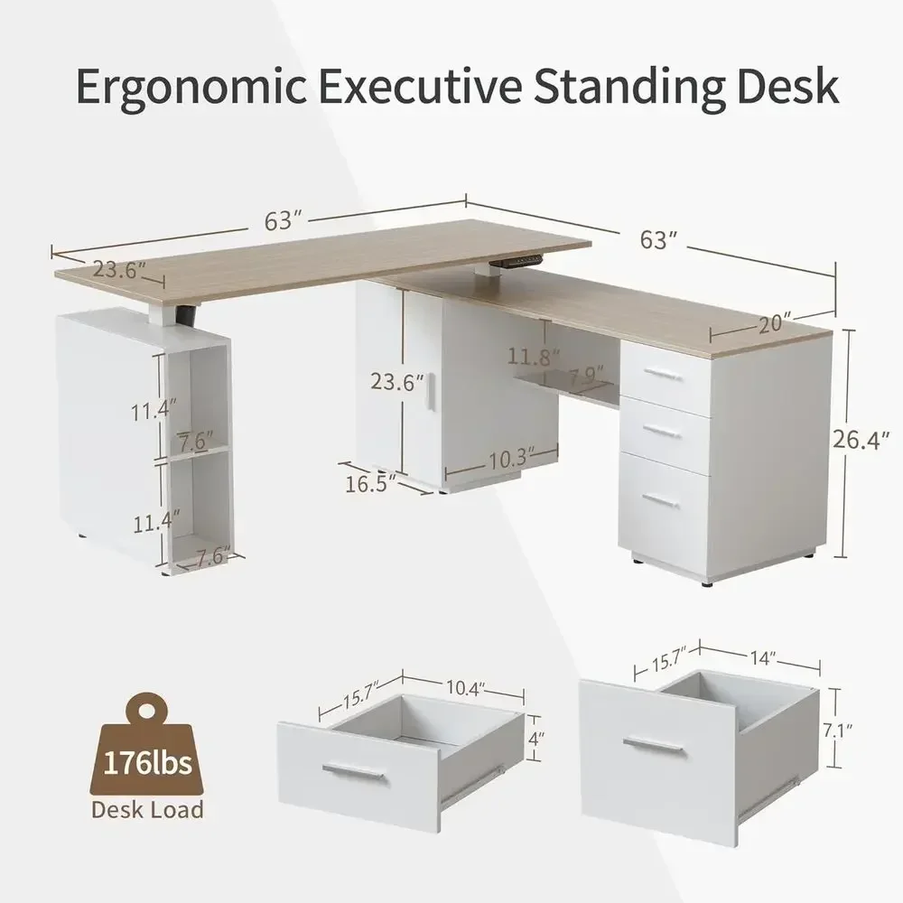 Biurko narożne w kształcie lit – Home Office L Shaped Desk recenzja i cena