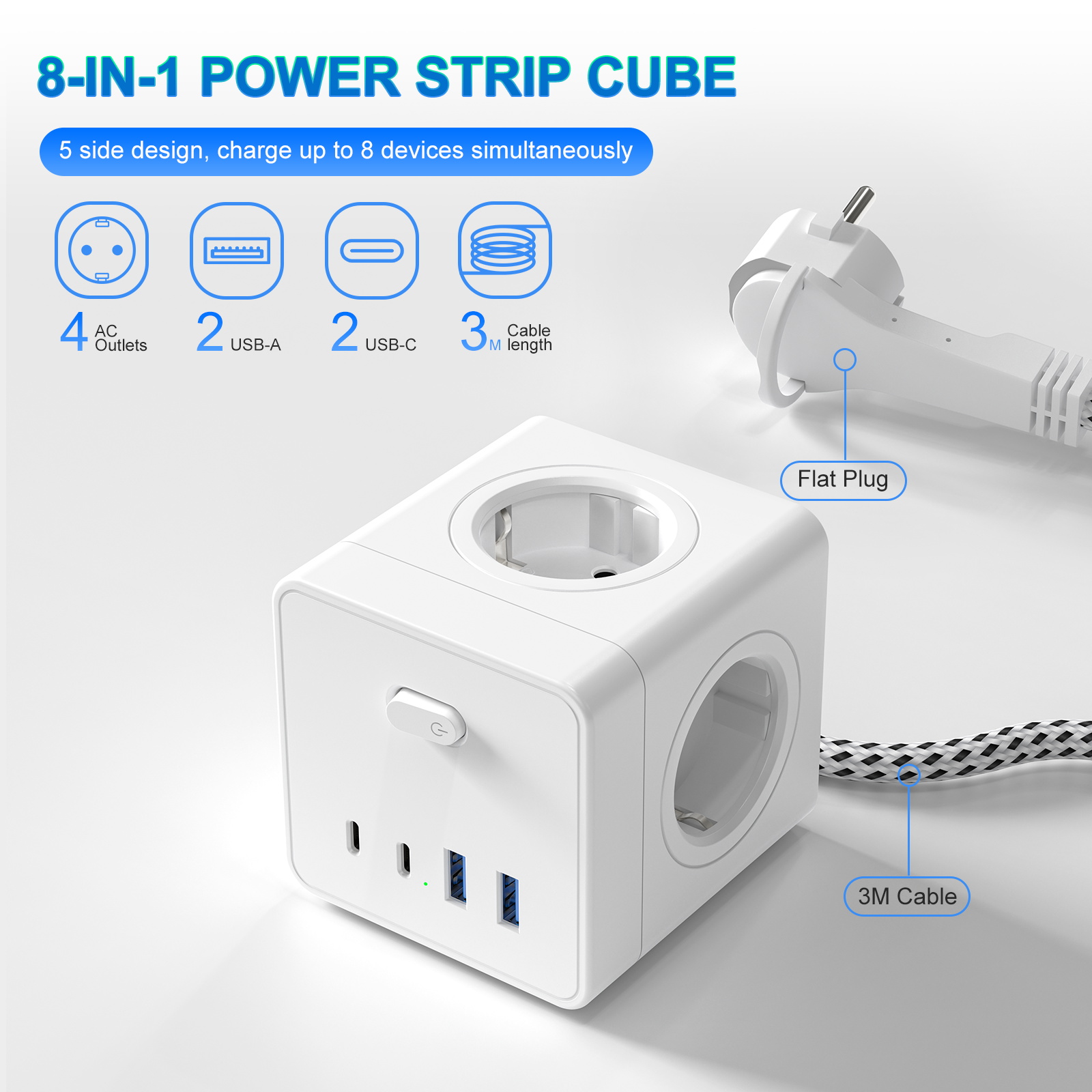 HITRENDS 8-w-1 Kostka zasilają – Power Strip Desk recenzja i cena