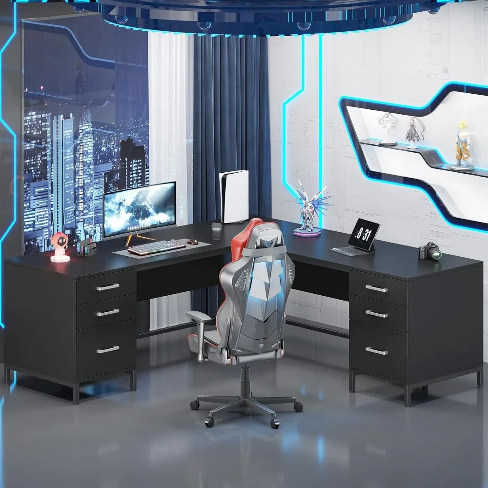 Biurko narożne w kształcie lit – Home Office L Shaped Desk recenzja i cena